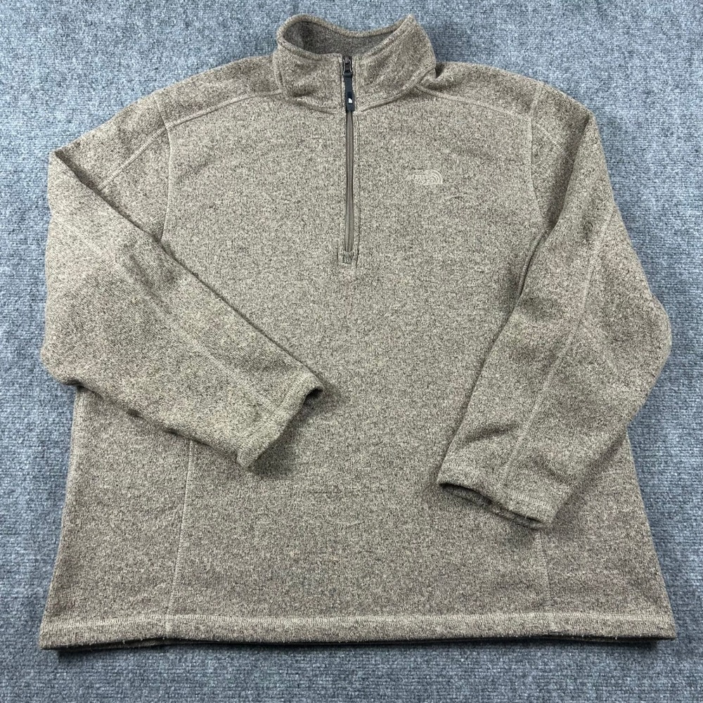 The North Face Gordon Lyons Pullover Mens XXL Brown Heather Fleece Quarter Zip